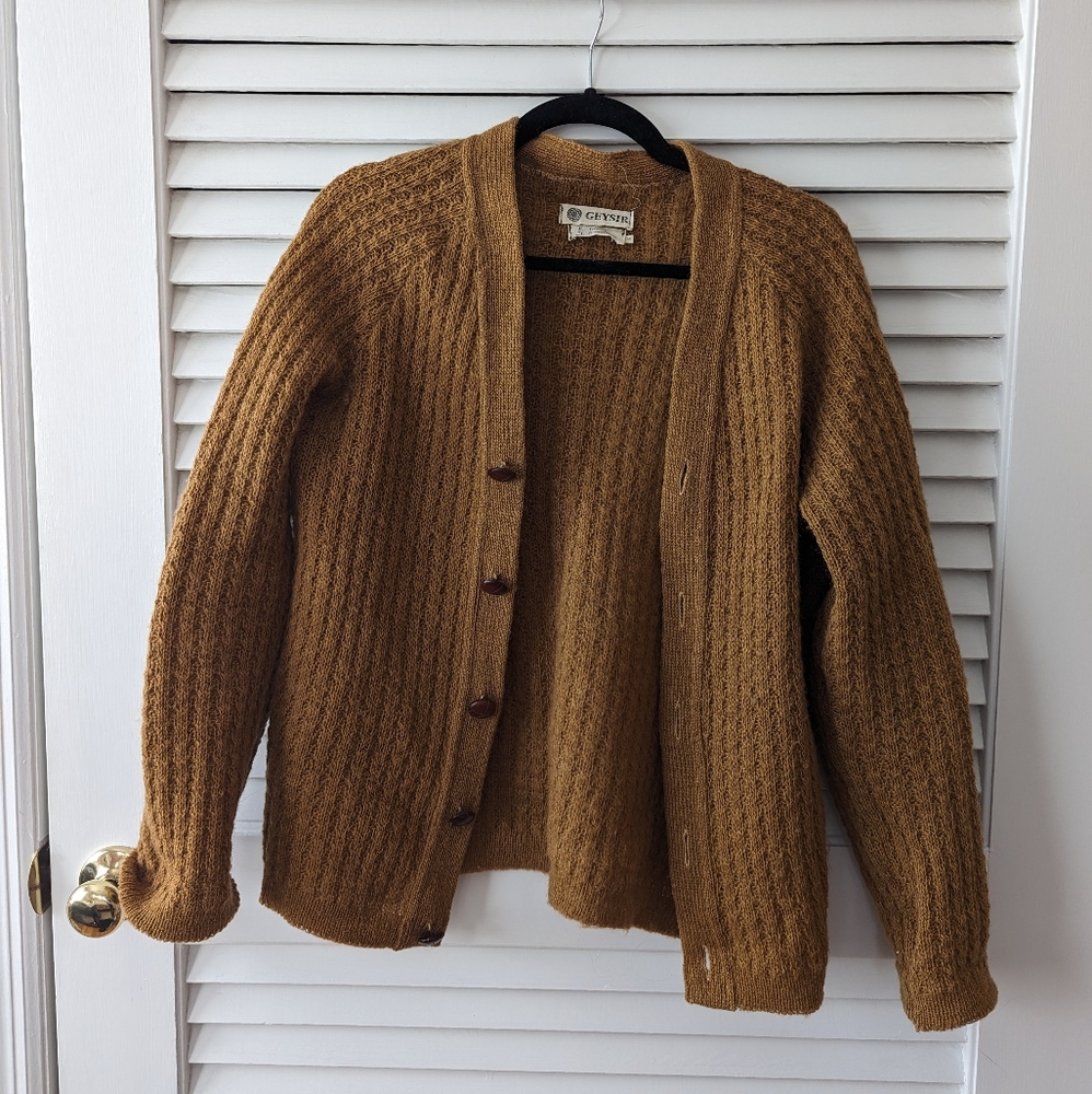 Geysir Icelandic Wool Cardigan - mustard - size S